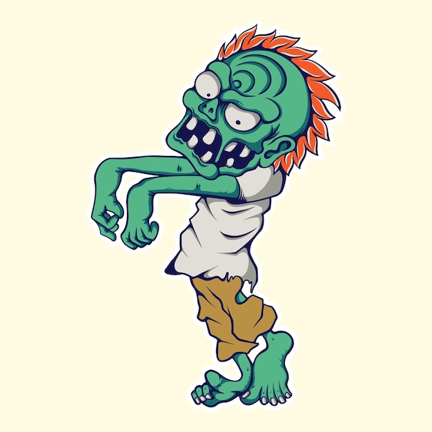 diseño de personajes zombies arte vectorial