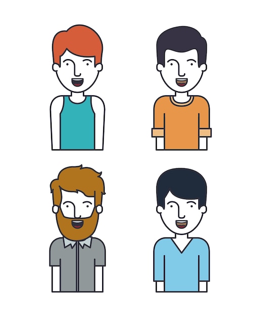 diseño de personas de línea plana