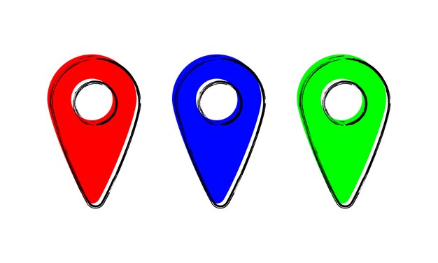 Diseño de pin de mapa Icono de pin Geo Vector plano Ilustración Mapa Localizador Gráfico Marcador Ubicación Pin Puntero Señalización Radar