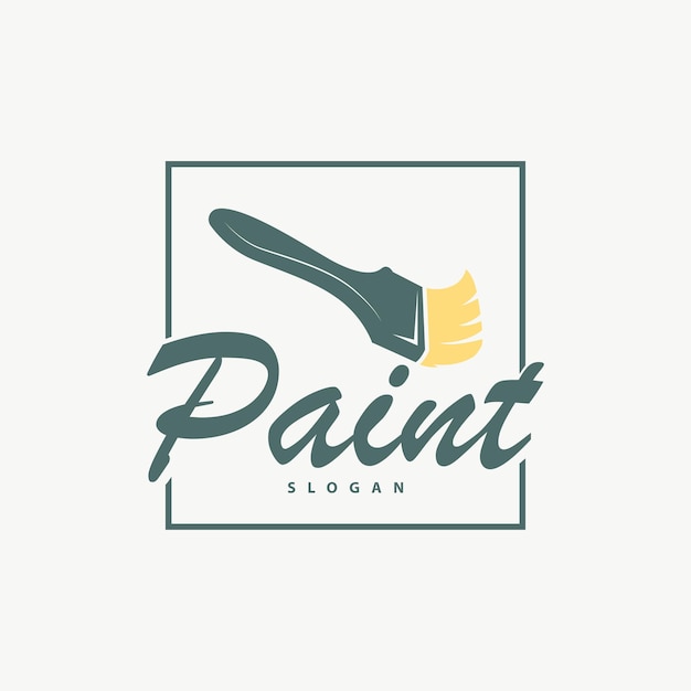 Diseño de pincel de pintura de pared simple con plantilla vectorial elegante y colorida