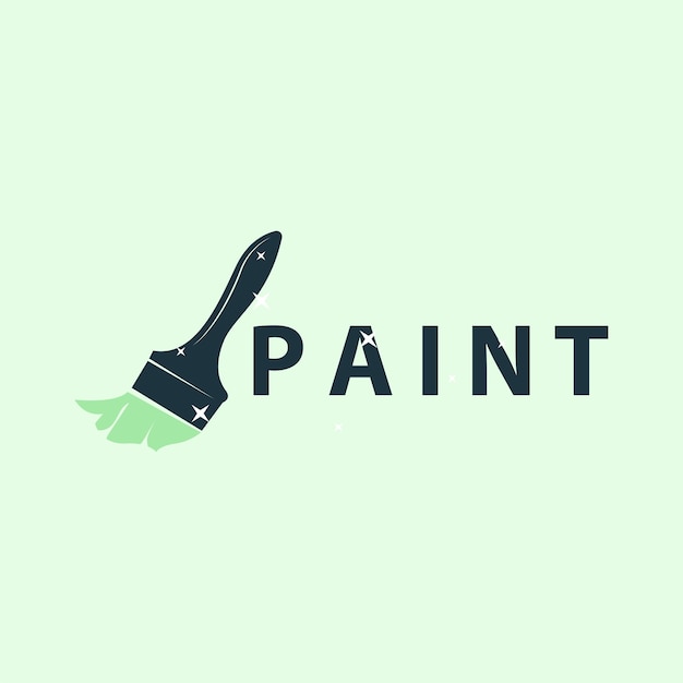 Diseño de pincel de pintura de pared simple con plantilla vectorial elegante y colorida