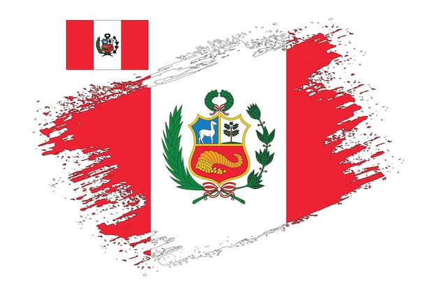 Diseño De Pincel Vector Bandera Perú