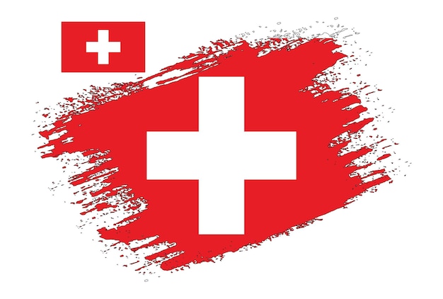 Diseño De Pincel Vector Bandera Suiza