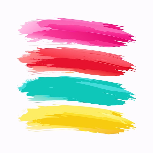 Diseño de pinceladas de acuarela coloridas sobre un fondo blanco aislado 13