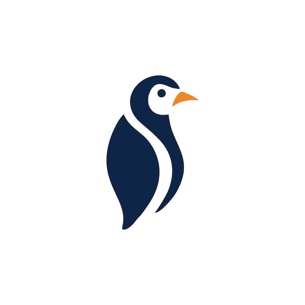 Diseño de pingüino moderno sencillo logotipo de ilustración de arte vectorial
