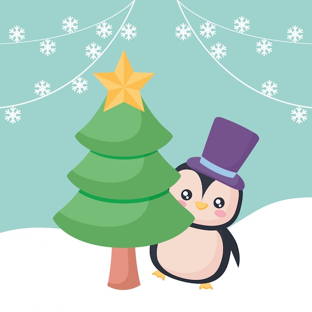 Diseño de pingüino de navidad