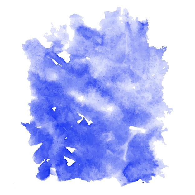 Diseño pintado a mano moderno abstracto con pincelada de mancha de acuarela de nubes azules aisladas en el vector de fondo blanco utilizado como diseño decorativo tarjeta banner cartel cubierta folleto arte de la pared