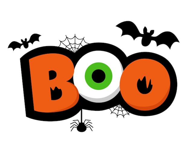 Diseño de pisos de Halloween con boo vectorial gratuito