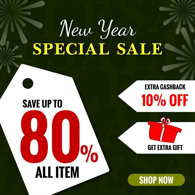 Diseño de pisos de venta especial de año nuevo