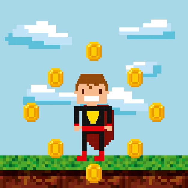 diseño de pixel de videojuego