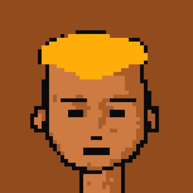 Vector diseño de píxeles de personaje de cara masculina