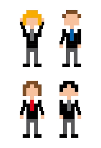Vector diseño de píxeles de personas de negocios