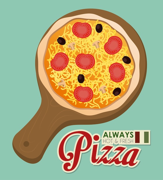 Vector diseño de pizza, ilustración vectorial.