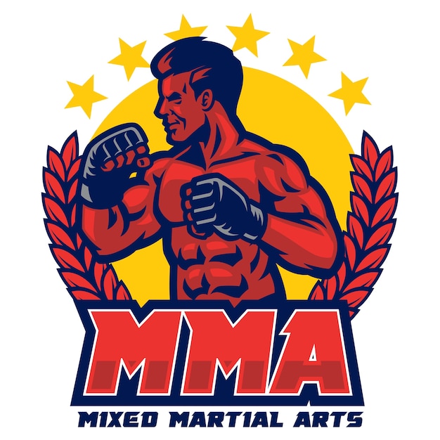 Vector diseño de placa de mma aislado en blanco