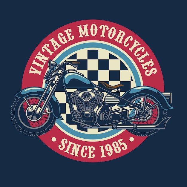 Diseño de placa de motocicleta vintage