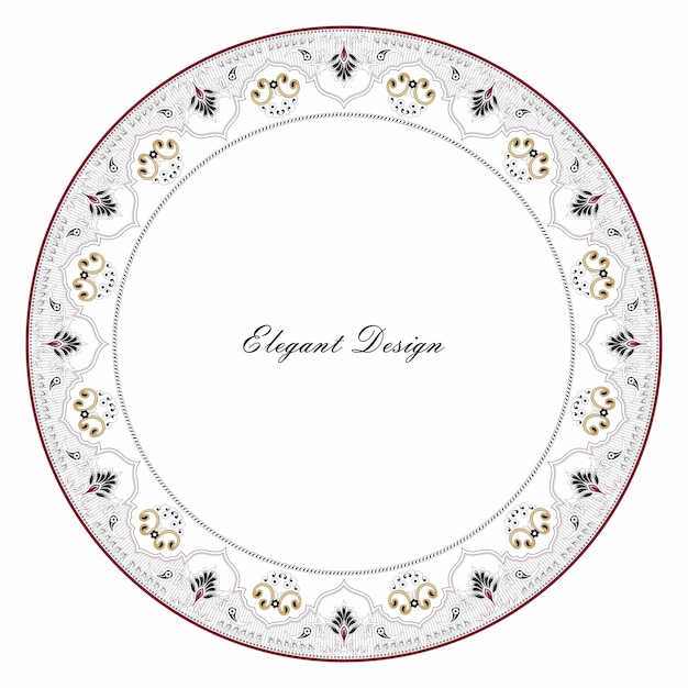 Diseño de placa redonda Diseño decorativo Elemento de vector elegante