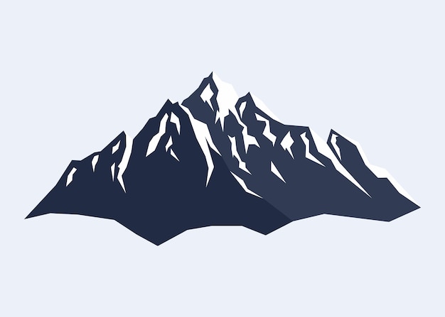 Diseño plano abstracto de paisaje de montaña azul oscuro