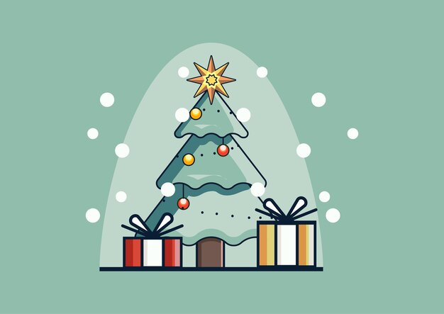 diseño plano de adornos navideños