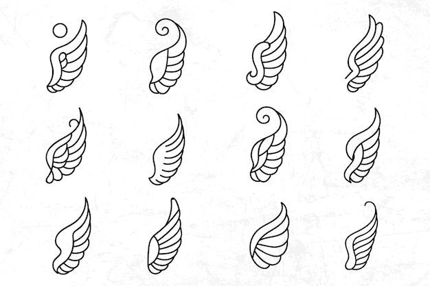 diseño plano alas de ángel silueta elemento de diseño vectorial