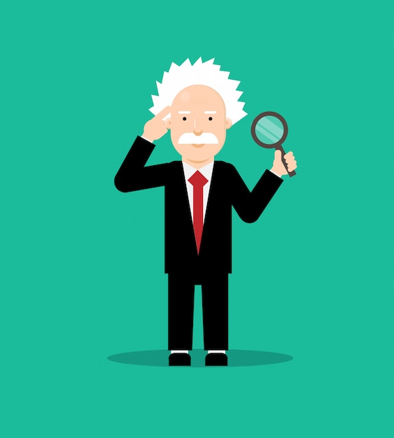 Vector diseño plano de albert einstein