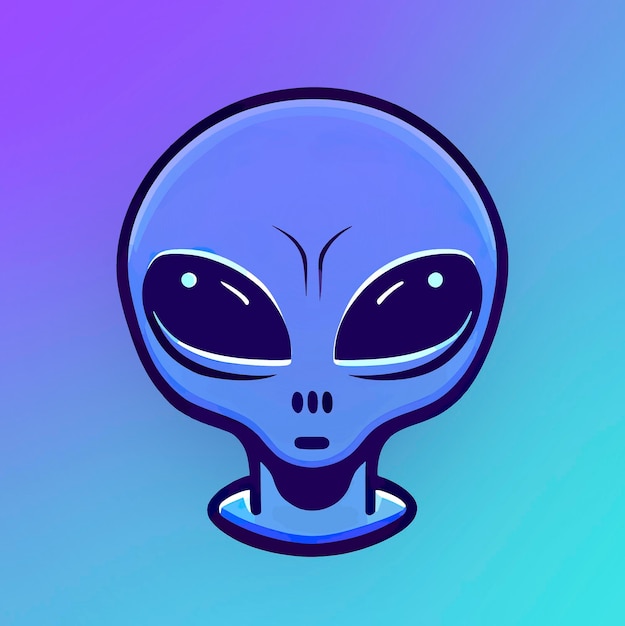 Diseño plano alienígena Ilustración de icono de vector alienígena