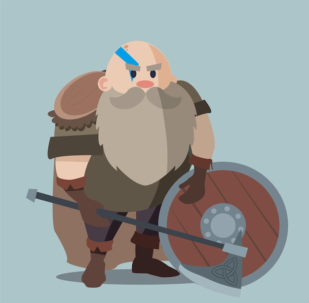 Vector diseño plano antiguo vikingo