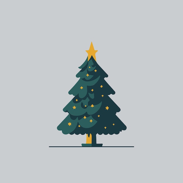 Diseño plano del árbol de Navidad