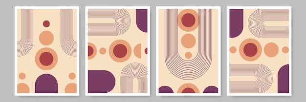 Diseño plano arte de pared boho diseño de formas minimalistas abstractas