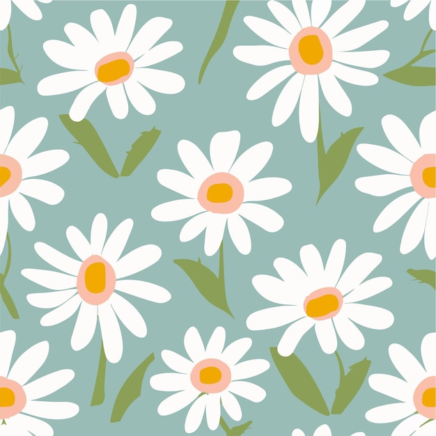 diseño plano arte vectorial margaritas colores pastel