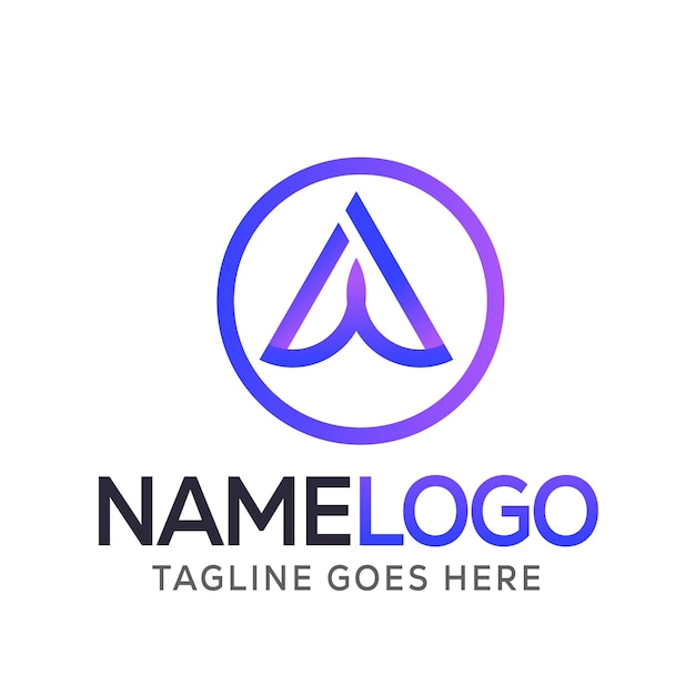 diseño plano aw diseño del logotipo