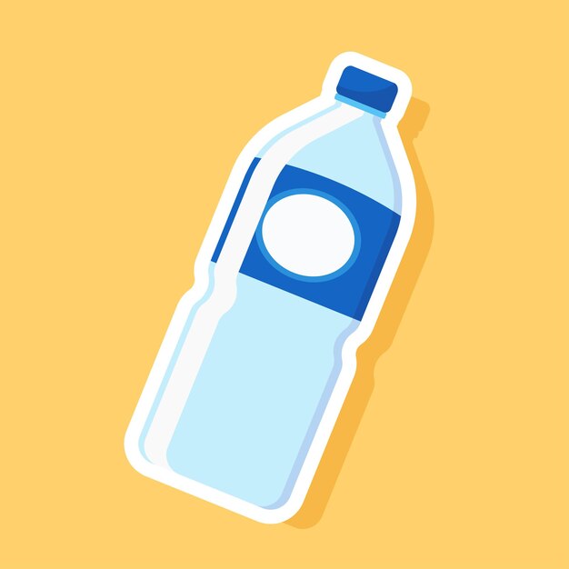 Diseño plano de botella de agua mineral