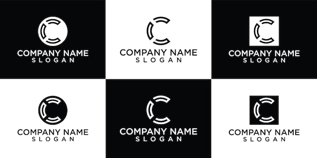 diseño plano c plantilla de diseño de logotipo