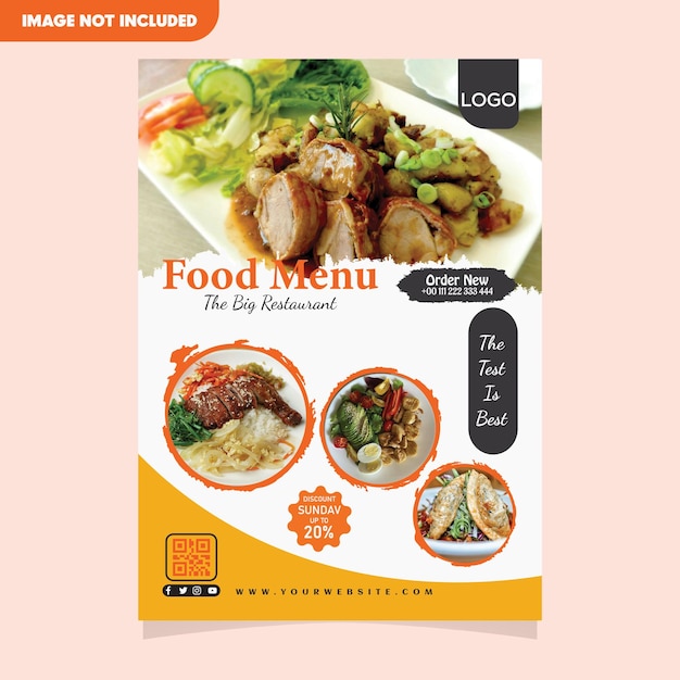 Con un diseño plano de cartel de comida de aspecto moderno