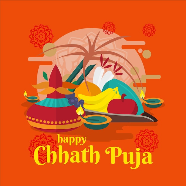 Diseño plano chhath puja