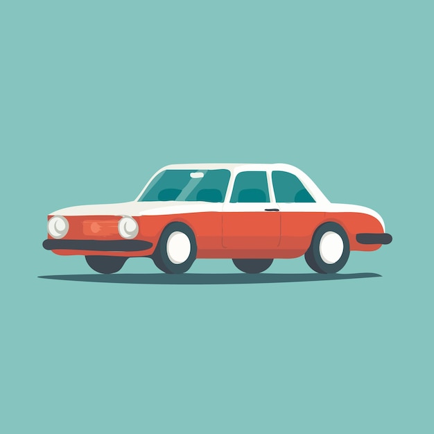 Diseño plano de coche retro de vector Eps