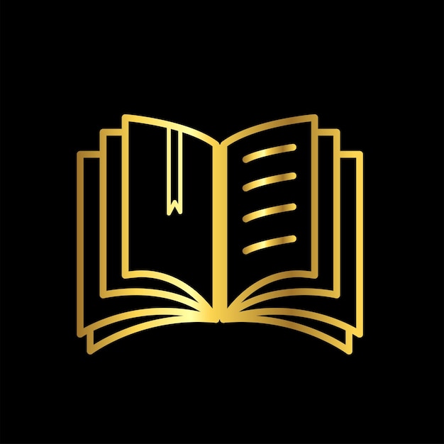 diseño plano de la colección de moda de la plantilla del icono vectorial del libro de colores de oro
