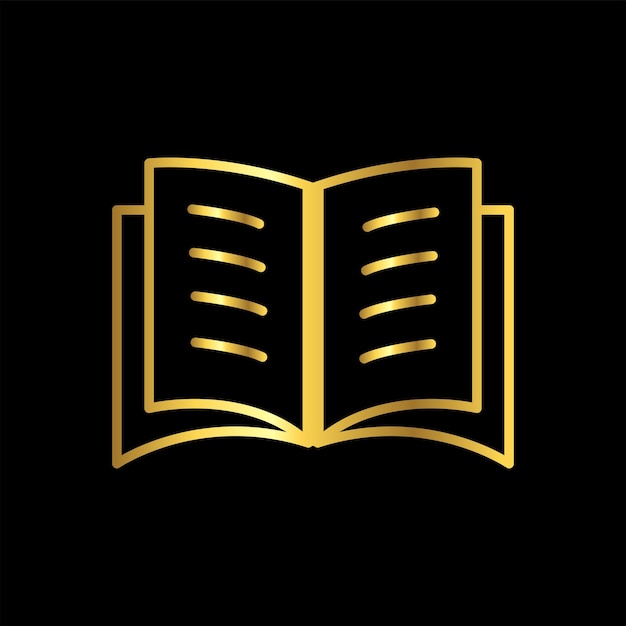 diseño plano de la colección de moda de la plantilla del icono vectorial del libro de colores de oro