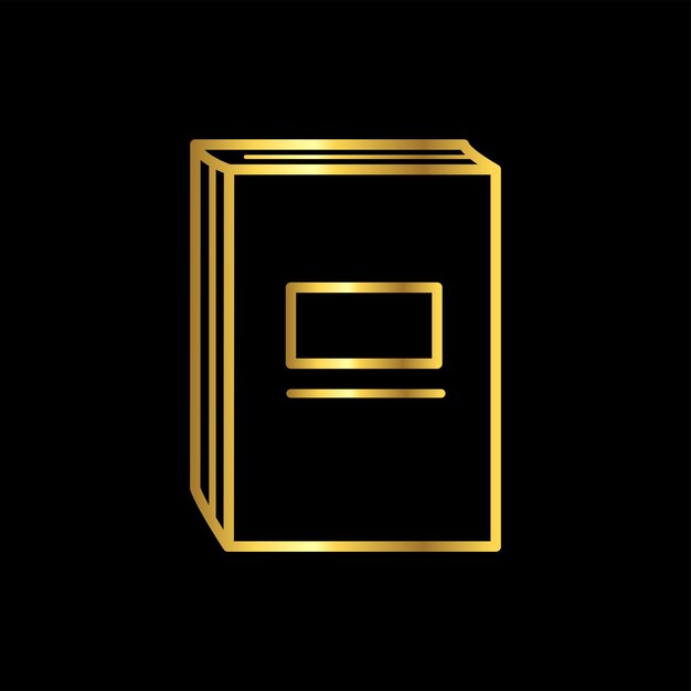 diseño plano de la colección de moda de la plantilla del icono vectorial del libro de colores de oro
