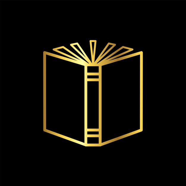 diseño plano de la colección de moda de la plantilla del icono vectorial del libro de colores de oro