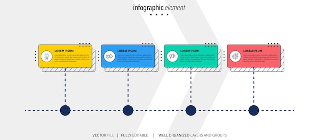 Diseño plano de la colección de pasos de infografía vectorial gratuita