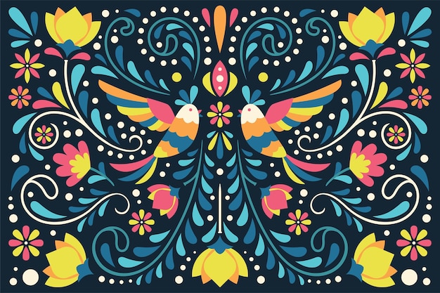 Diseño plano colorido mexicano