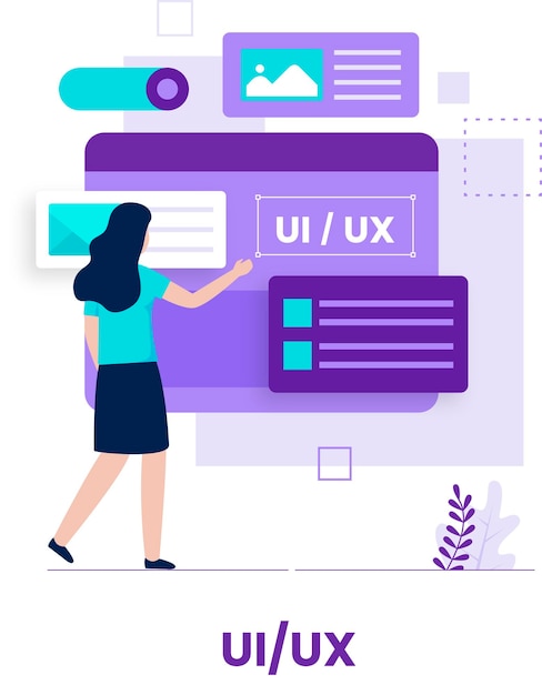Diseño plano del concepto de diseño de ui ux. Ilustración para sitios web, páginas de destino, aplicaciones móviles, carteles y pancartas.
