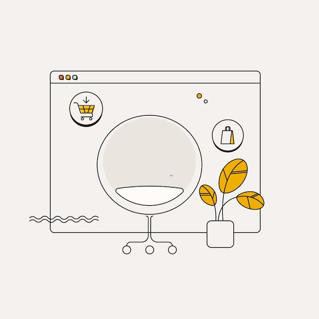 Diseño plano concepto moderno de ilustración vectorial de compras en línea comercio electrónico marketing digital