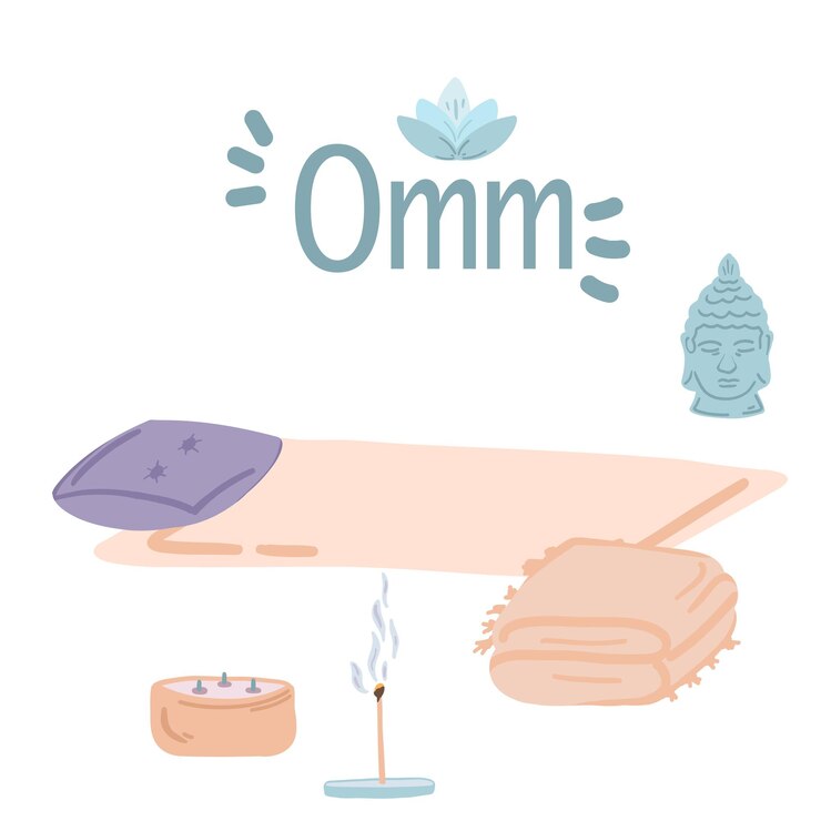 Vector el diseño plano del conjunto aromático de yoga