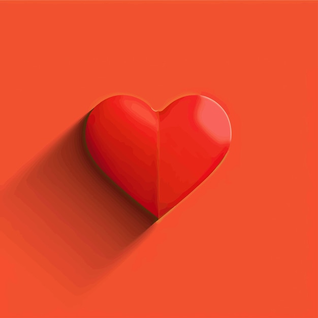 Vector diseño plano corazón rojo arte vectorial minimalista