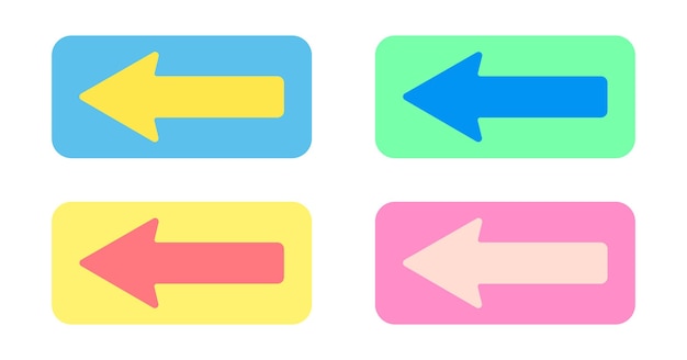 Diseño plano de cuatro flechas a la izquierda