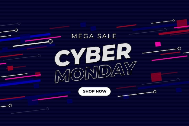 Vector diseño plano cyber monday