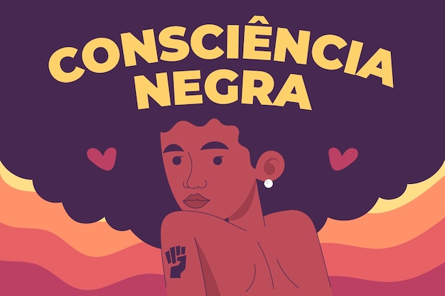 Diseño plano dia da consciencia negra