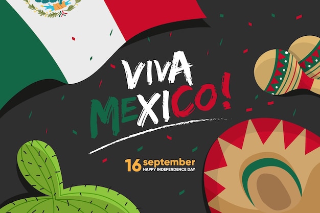 Diseño plano día de la independencia de méxico