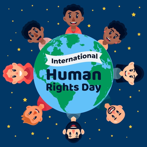 Diseño plano día internacional de los derechos humanos